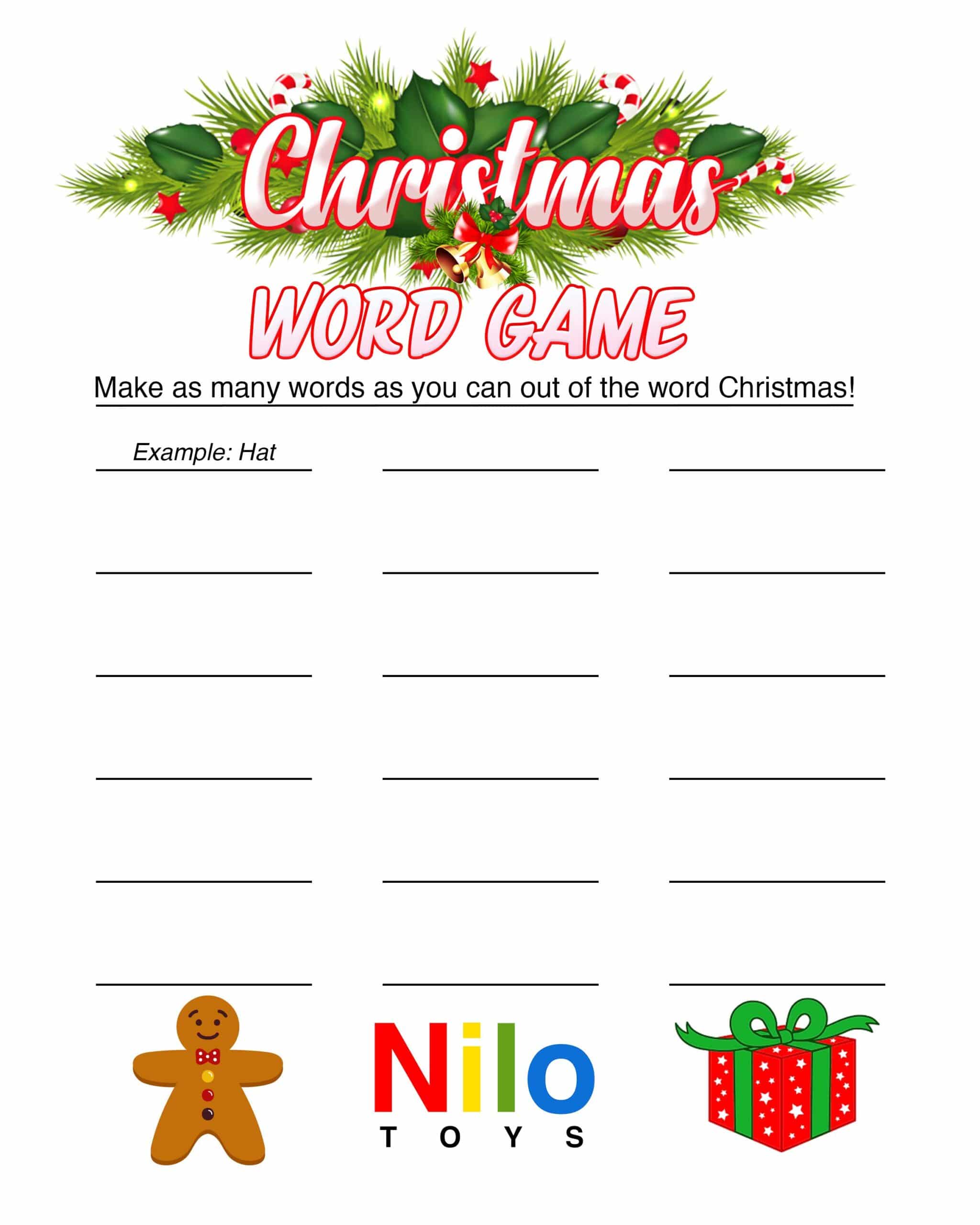 free kids games for christmas | printable word games for kids